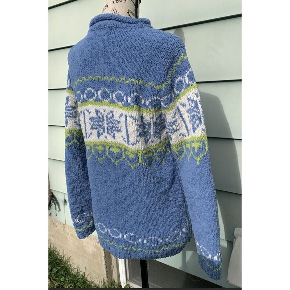 Vintage Yarnworks soft Fuzzy winter snowflake patterned mock neck sweater - Picture 5 of 8